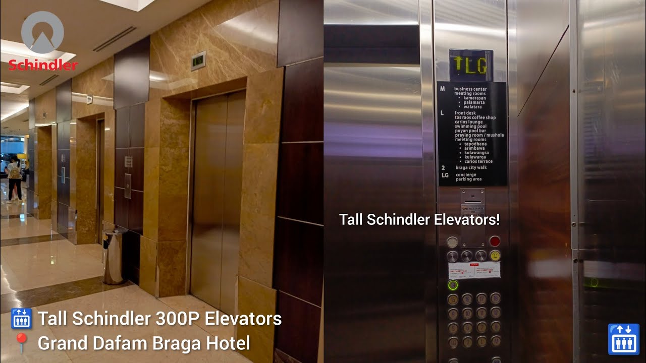 Tall Schindler 300P Traction Elevators - Grand Dafam Braga Hotel, Bandung