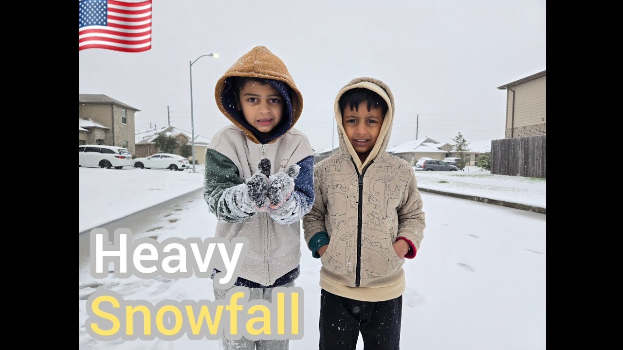 Snowfall in Richmond, Texas 🇺🇲#storm #snowfall