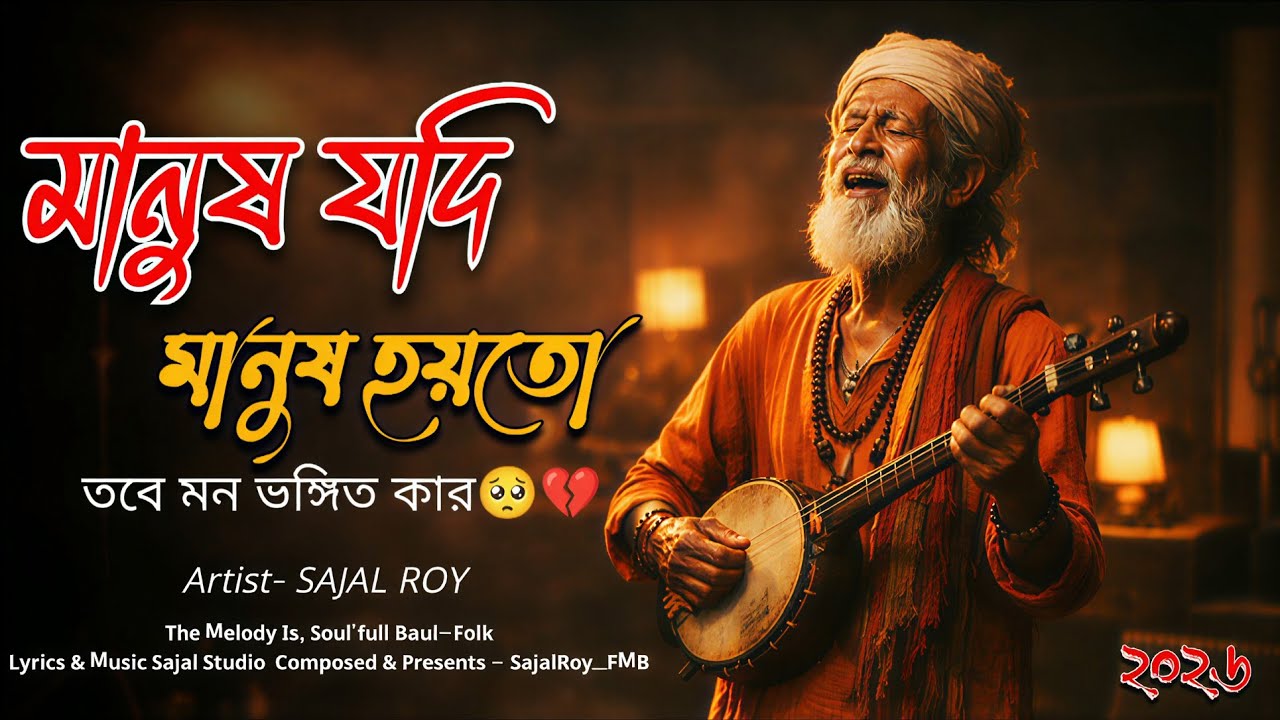 মানুষ যদি মানুষ হইতো 😭 | Bangla Folk Sad Song | Baul Song | Mon Vanga Gaan 2026 | @SajalRoy_FMB