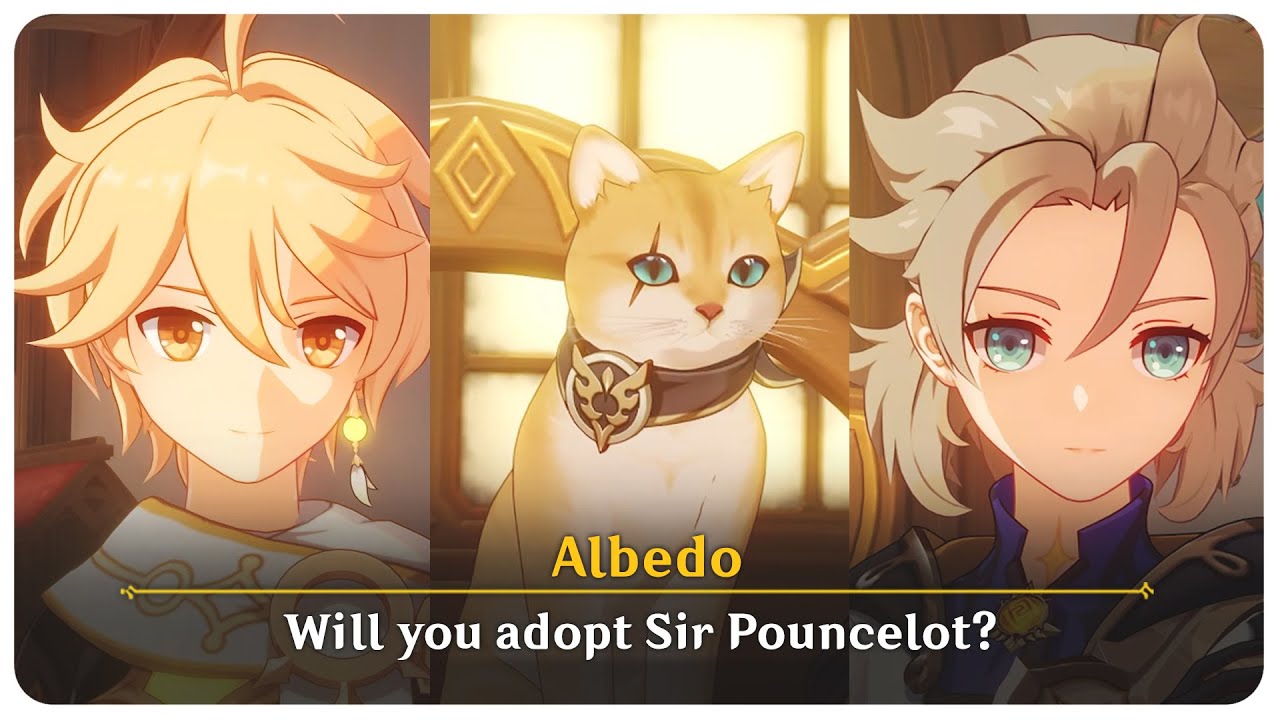 Traveler Adopts a Cat - Albedo Gives Sir Pouncelot - Feline Fortress Furrdyssey | Genshin Impact