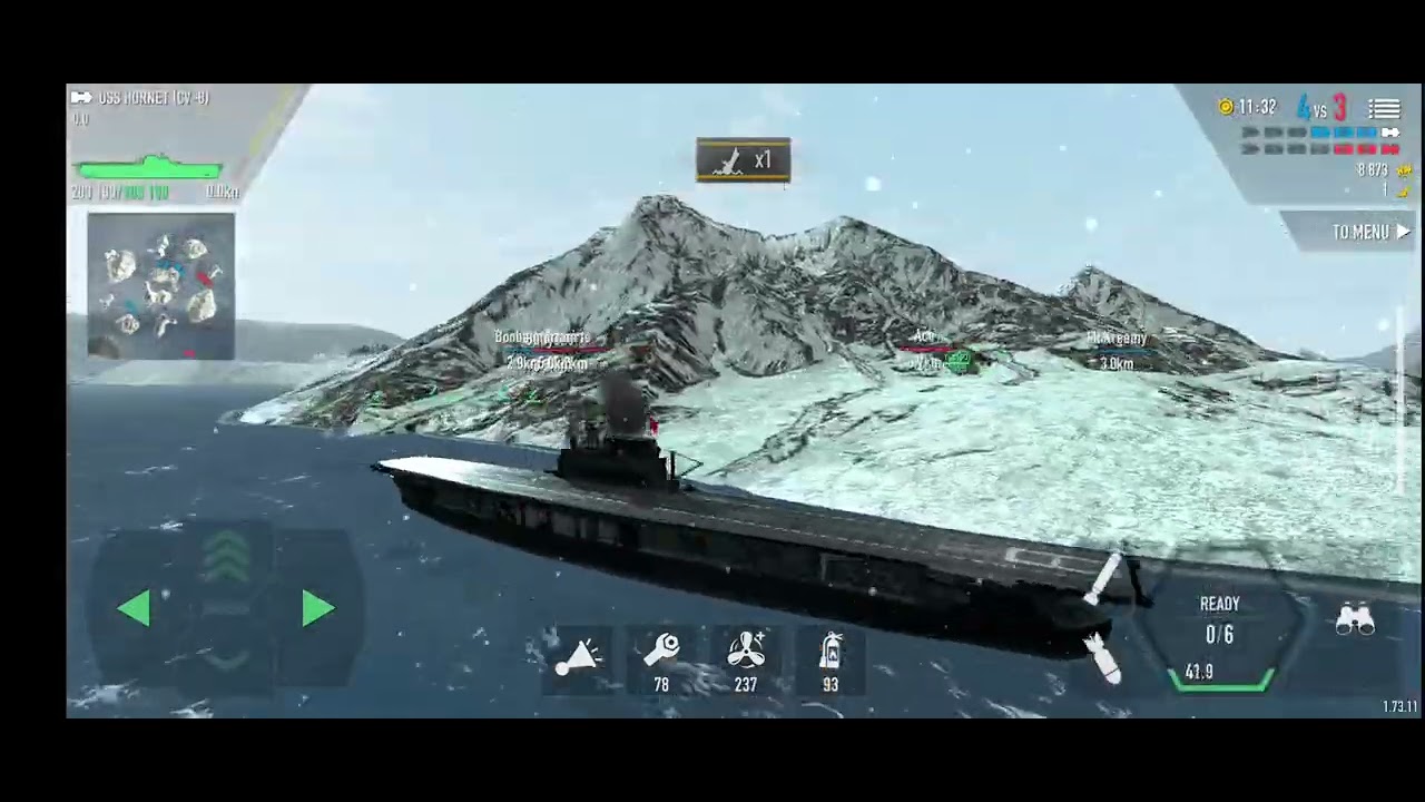 3 kills with 57k damage only! Uss hornet gameplay. Battle of warship 