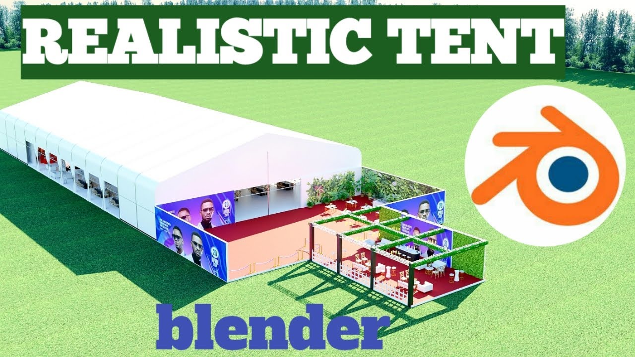 Simple realistic EVENT TENT in Blender