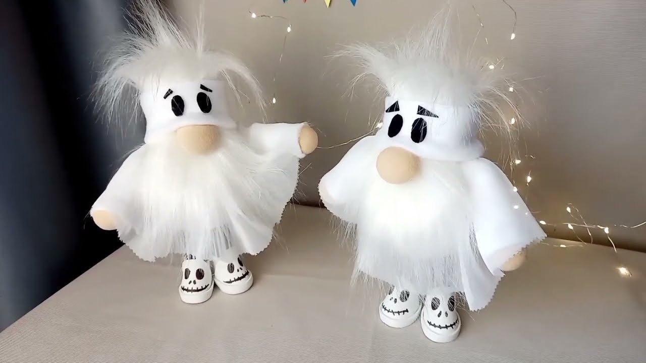 DIY Ghost gnome tutorial. Halloween gnome. Halloween decor.