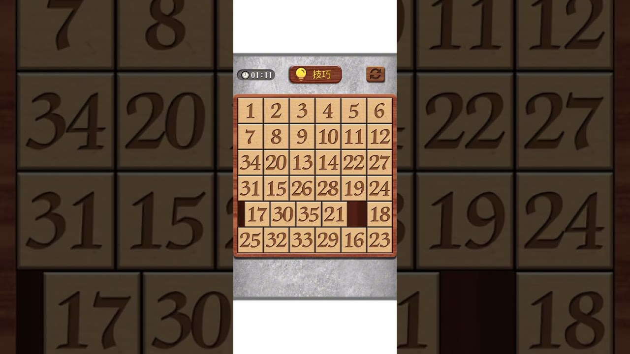 沉浸式数字华容道 6x6 | Daily 6x6 Number Sliding Puzzle # [ DAY 9 ] (No Talking)