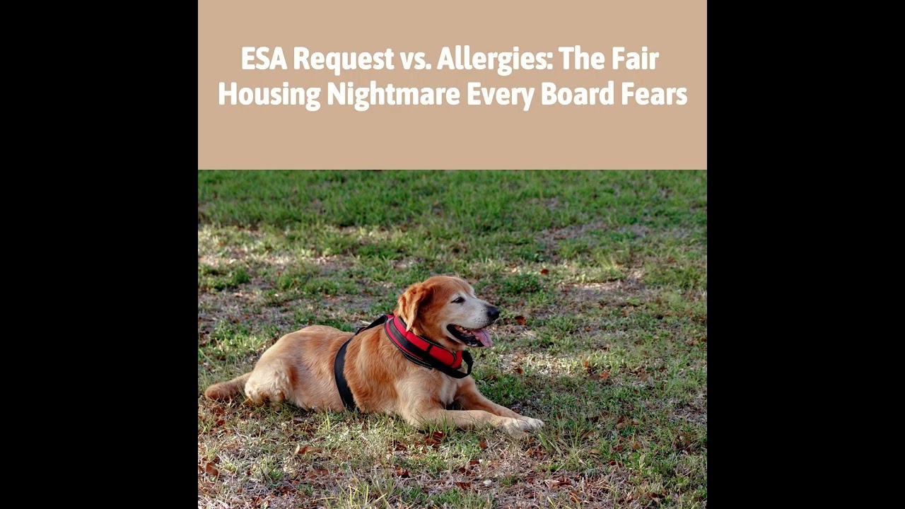 ESA Request vs. Allergies: The Fair Housing Nightmare Every Board Fears