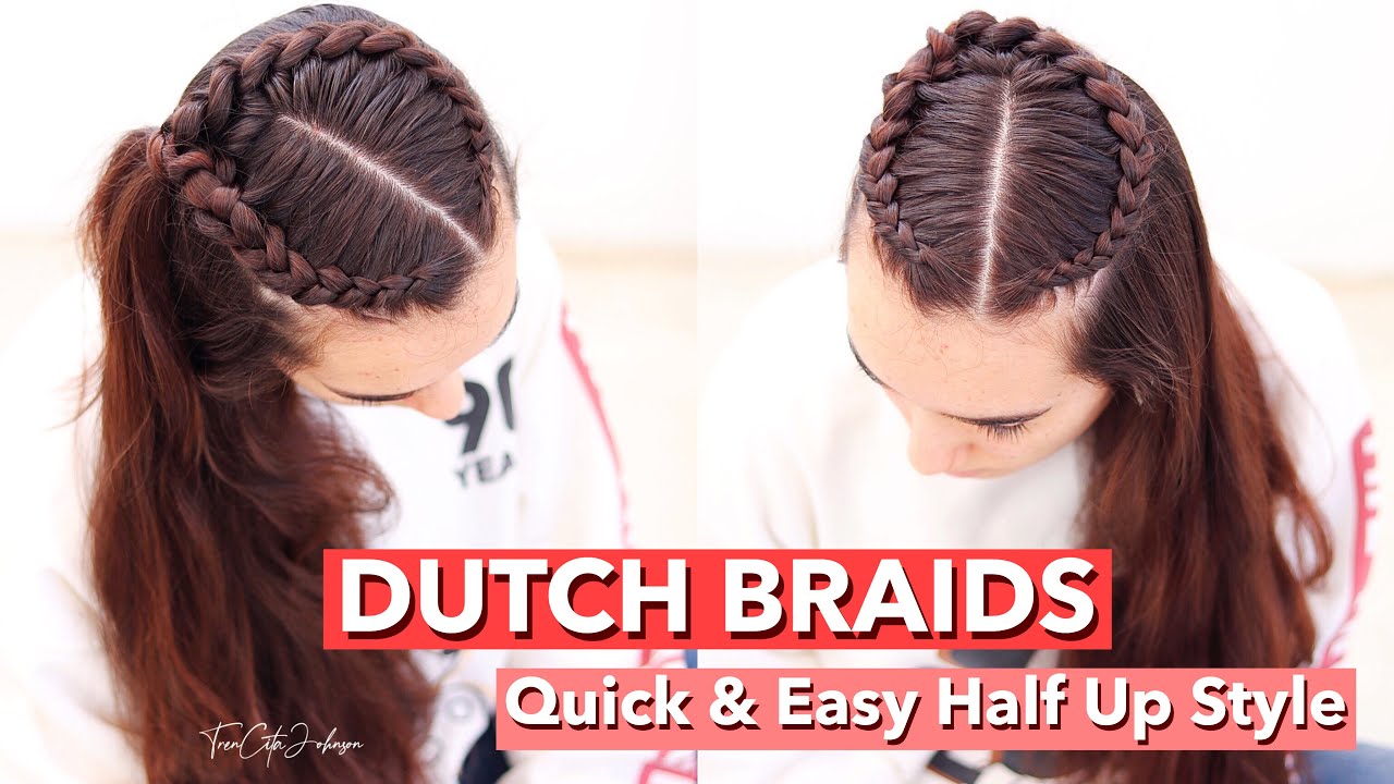 QUICK & EASY DOUBLE DUTCH BRAIDS - Half Up Style | Trencita Johnson