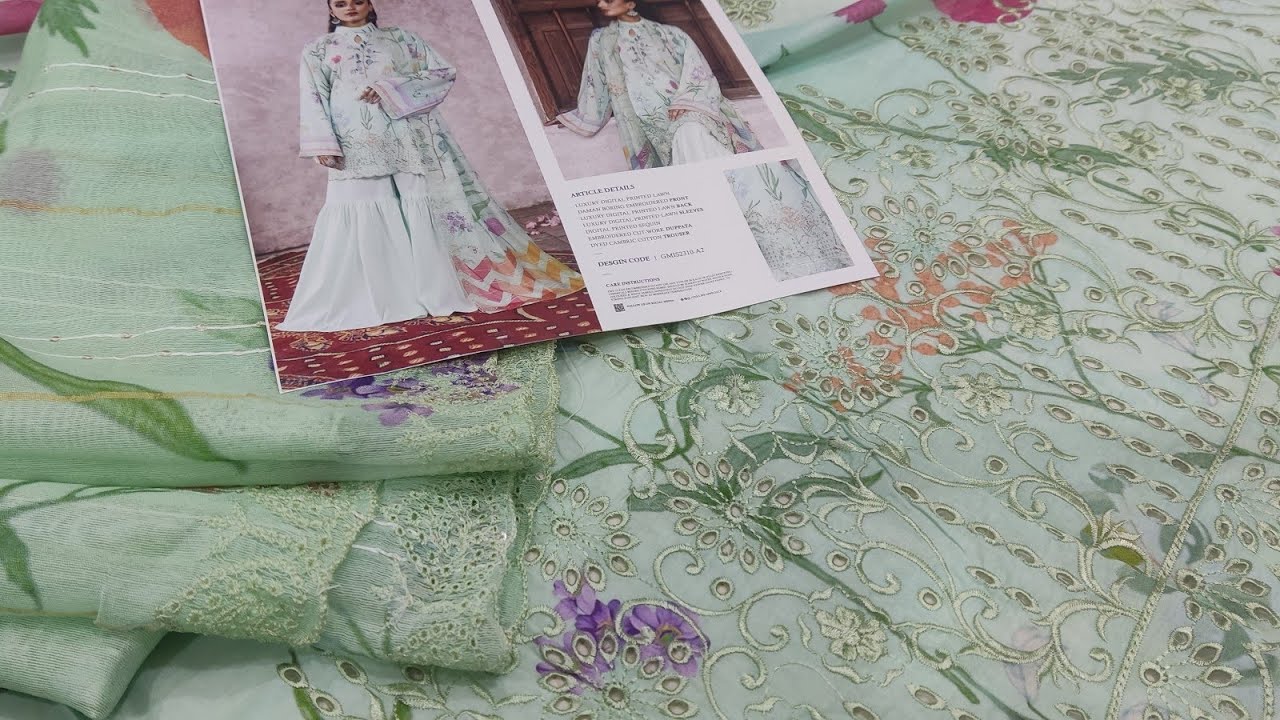 Mishaal by Gulljee embroidered chikenkaari collection with cut work dupatta #gulljee #lawn