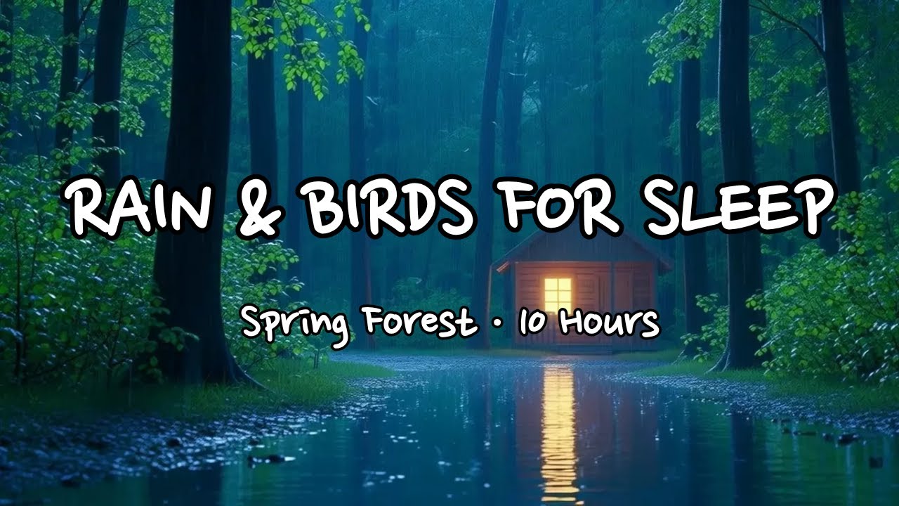 🌿 Spring Forest Rain & Birds 🌧️🐦 | Sleep Ambience for Deep Sleep (10 Hours)
