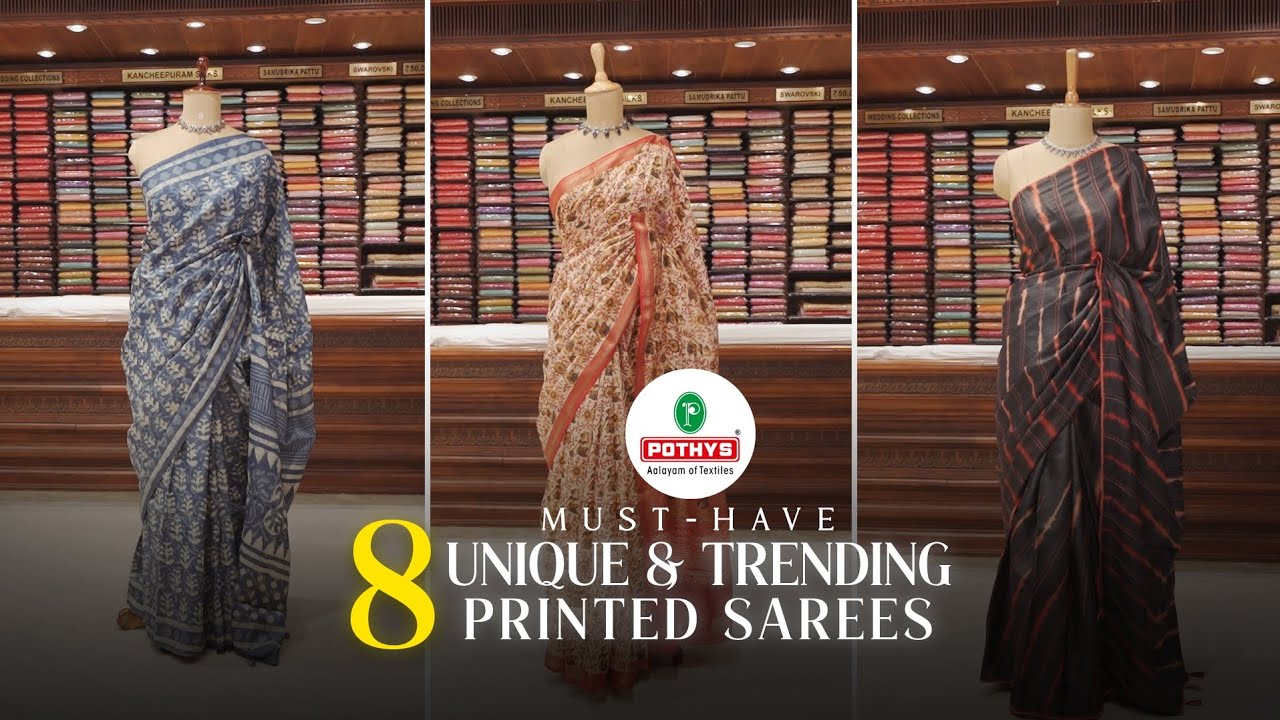 8 Timeless Printed Sarees from Pothys | Lehariya, Bagru, Kalamkari, Pichwai, Paithani & More