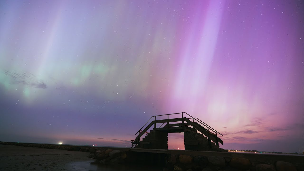 Aurora borealis timelapse - Kiel, Germany - 11.05.2024 (Polarlicht über der Ostsee)