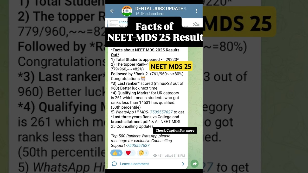 NEET MDS 2025 Results || MDS Counselling Choice Filling All India Quota Deemed Central State Quota