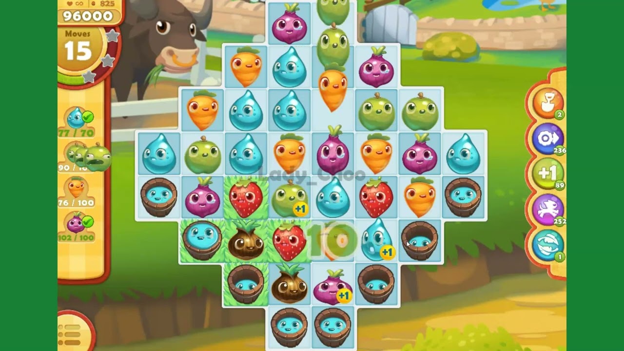 Farm Heroes Saga level 825 no companion 3 stars