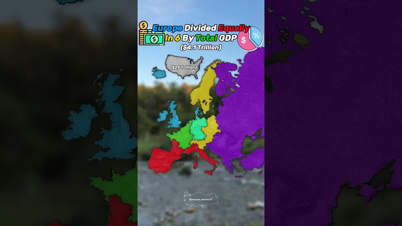 Europe divided in 6 by GDP | 💵🇪🇺. #europe #map #mapping #geography #history #mapper