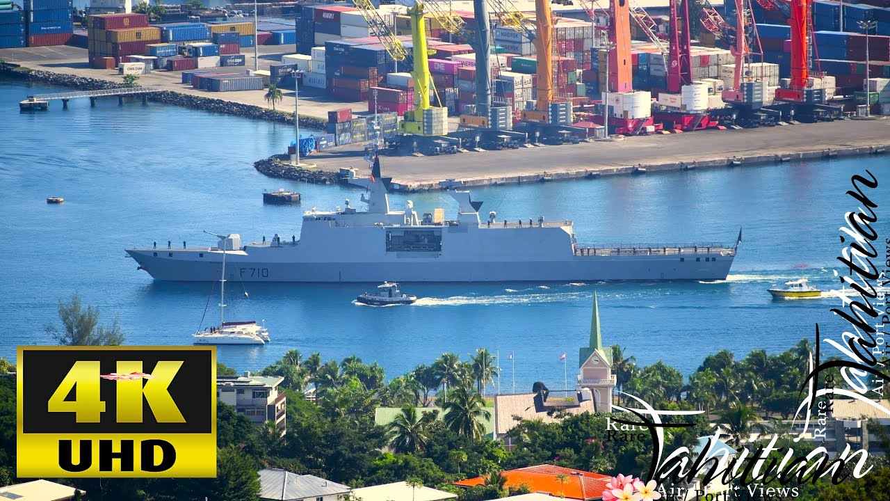May 21, 2023: French Navy Frigate #LAFAYETTE was seen departing Papeete Tahiti
