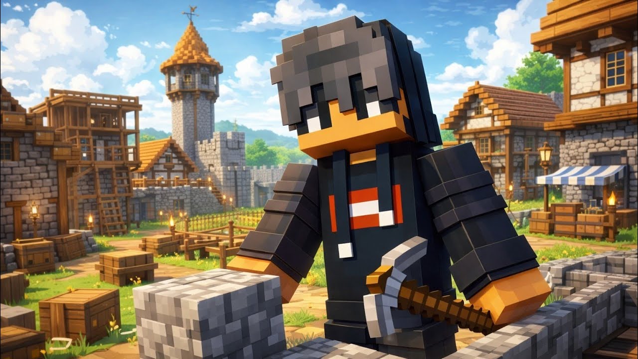 construindo uma vila medieval #5 casa do fazendeiro  #vila #minecraft #viral