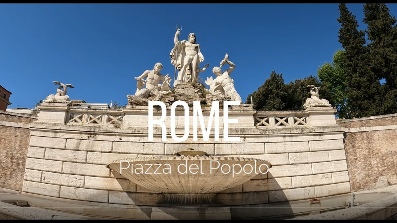 Rome - Italy - Walking Tour 4K - Piazza del Popolo