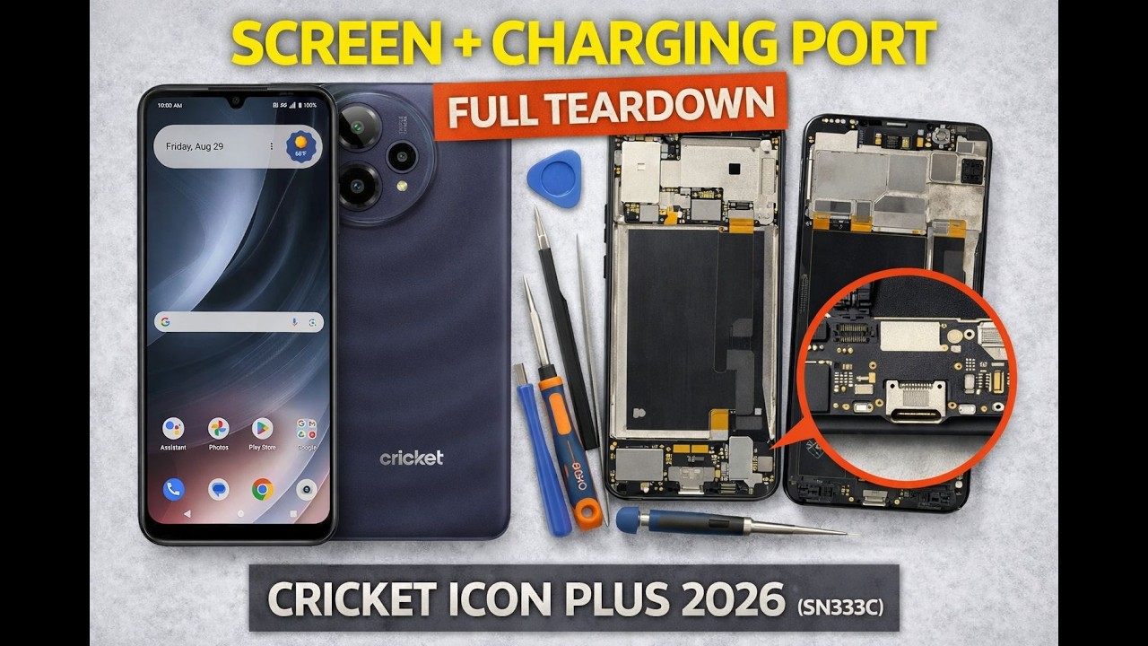Cricket Icon Plus 2026 Full Teardown Disassembly Screen + Charging Port Replacement