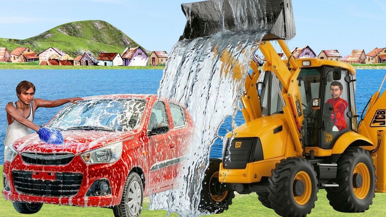 Car Wash Rs 100/- Lalchi JCB Wala Car Wash Service Hindi Kahaniya Hindi Moral Stories Comedy Video