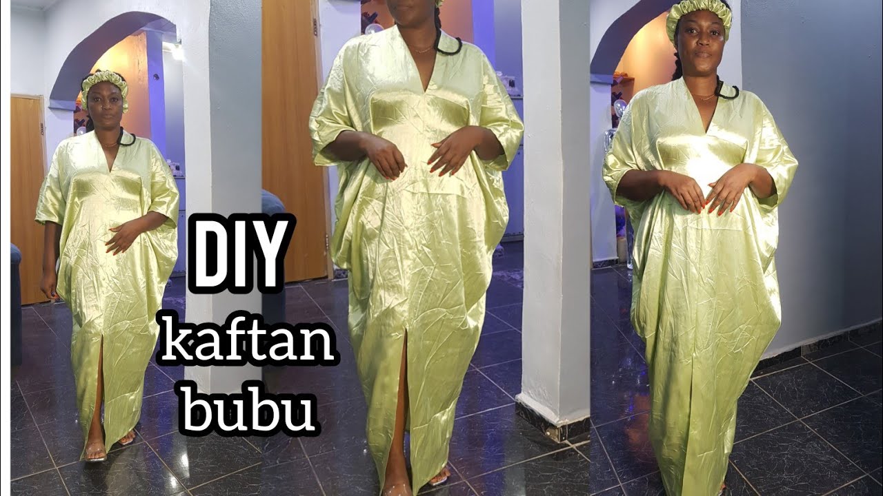 How To Cut And Sew Kaftan Bubu Gown With Rope | Kaftan Bubu Gown Cutting And Stitching Sew To Sell