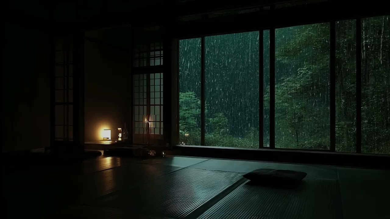 Soft Rain in a Tranquil Spring Garden🌧 (No Ads) | Dark Bedroom Ambience for Deep Sleep & Calm Nights