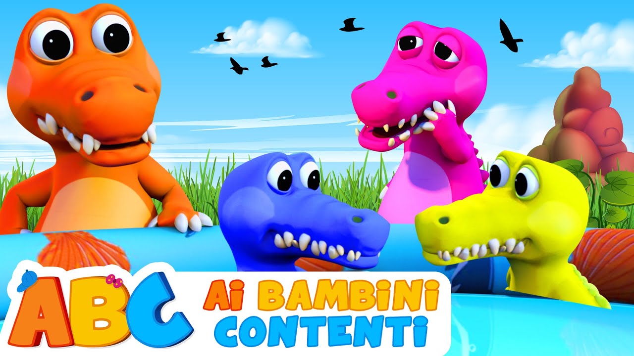 ABC Italian | Canzoni per Bambini | Cinque piccoli Coccodrilli | Impara Numeri in Italiano