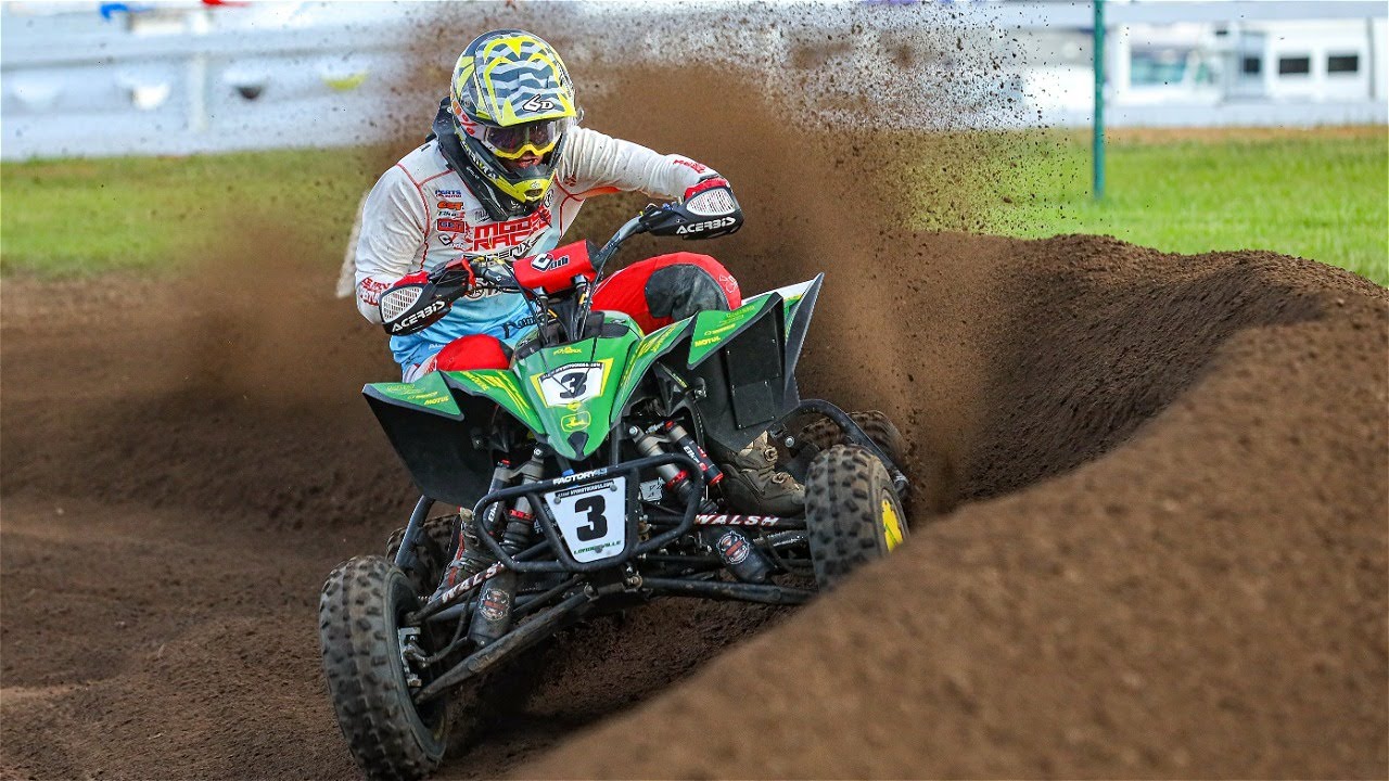 Jayden Londerville taking on Sunset Ridge on his John Deere Themed YFZ450R!