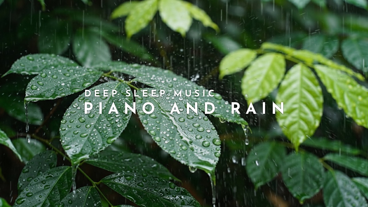 Rain Sound Forest Leaves 🌧️ Gentle Piano Music that Breaks Your Insomnia, Stress & Anxiety Relief