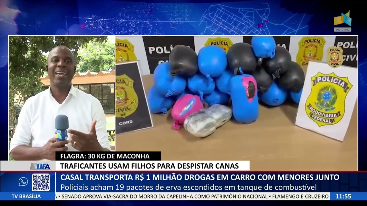 DF ALERTA - Casal transporta R$ 1 milhão drogas em carro com menores junto