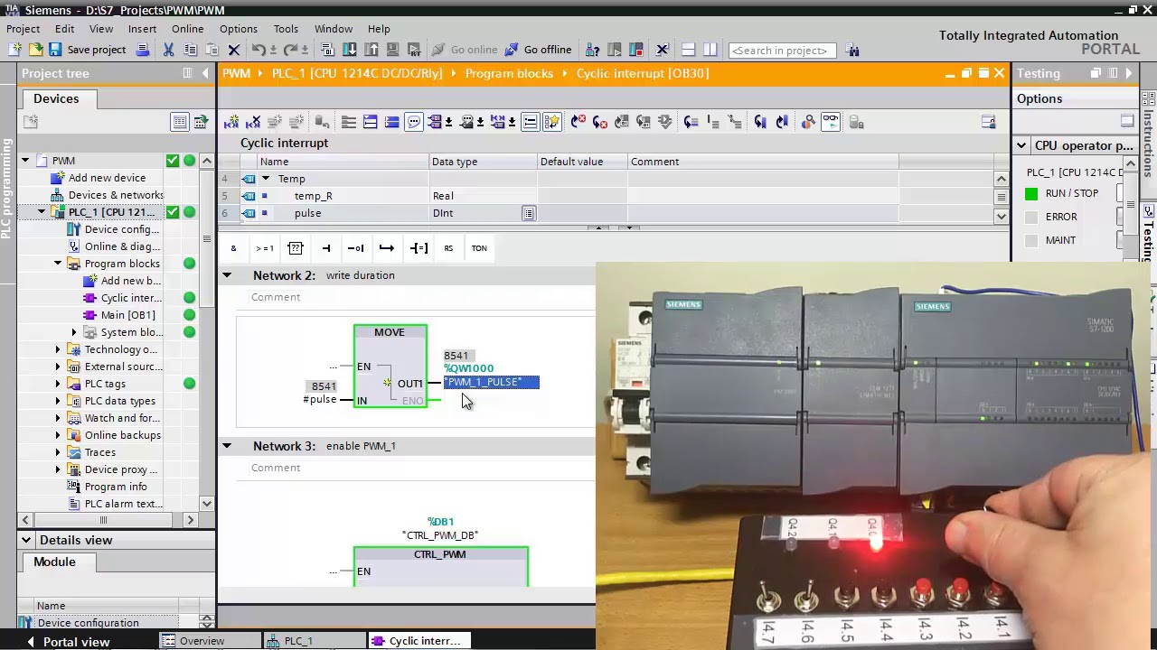 S7-1200.  Pulse Width Modulation
