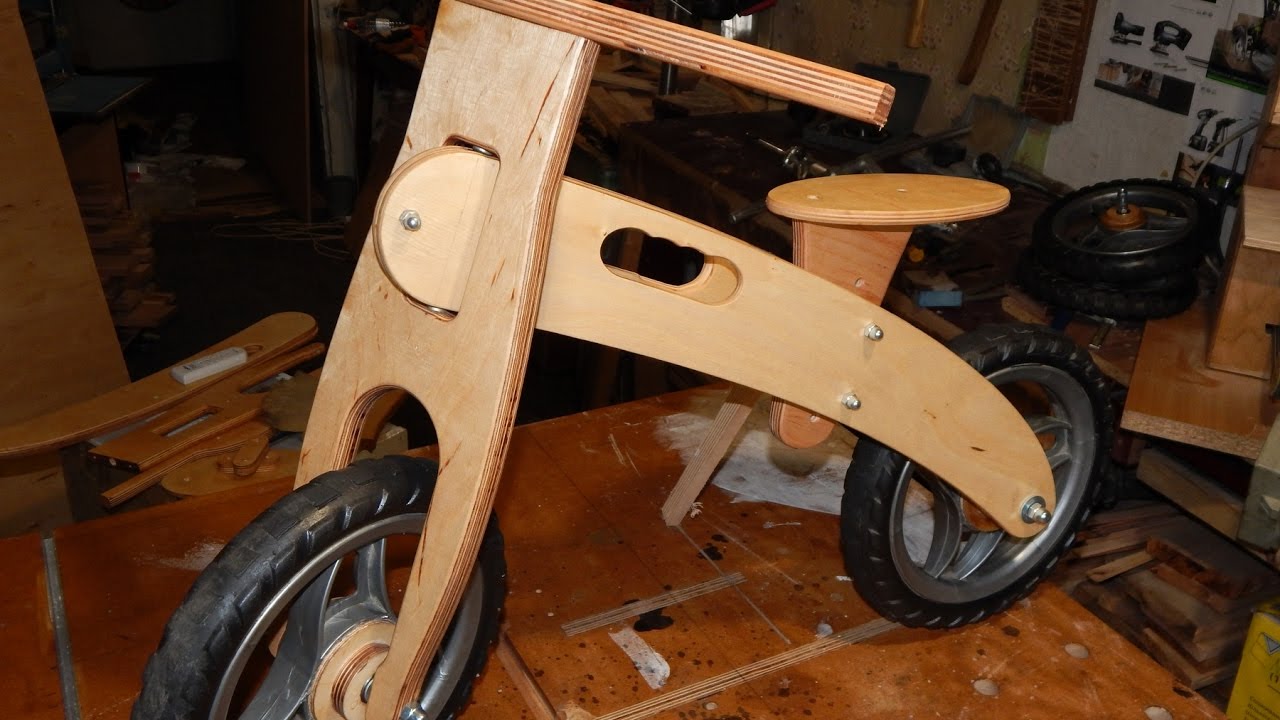 Balance bike from plywood. How to make. DIY.