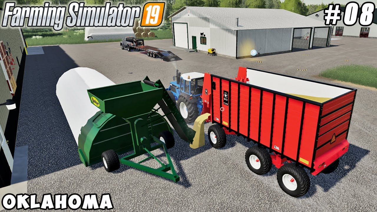 Harvesting corn, making CCM silage in the polythene tube | Oklahoma | Farming simulator 19 | ep #08