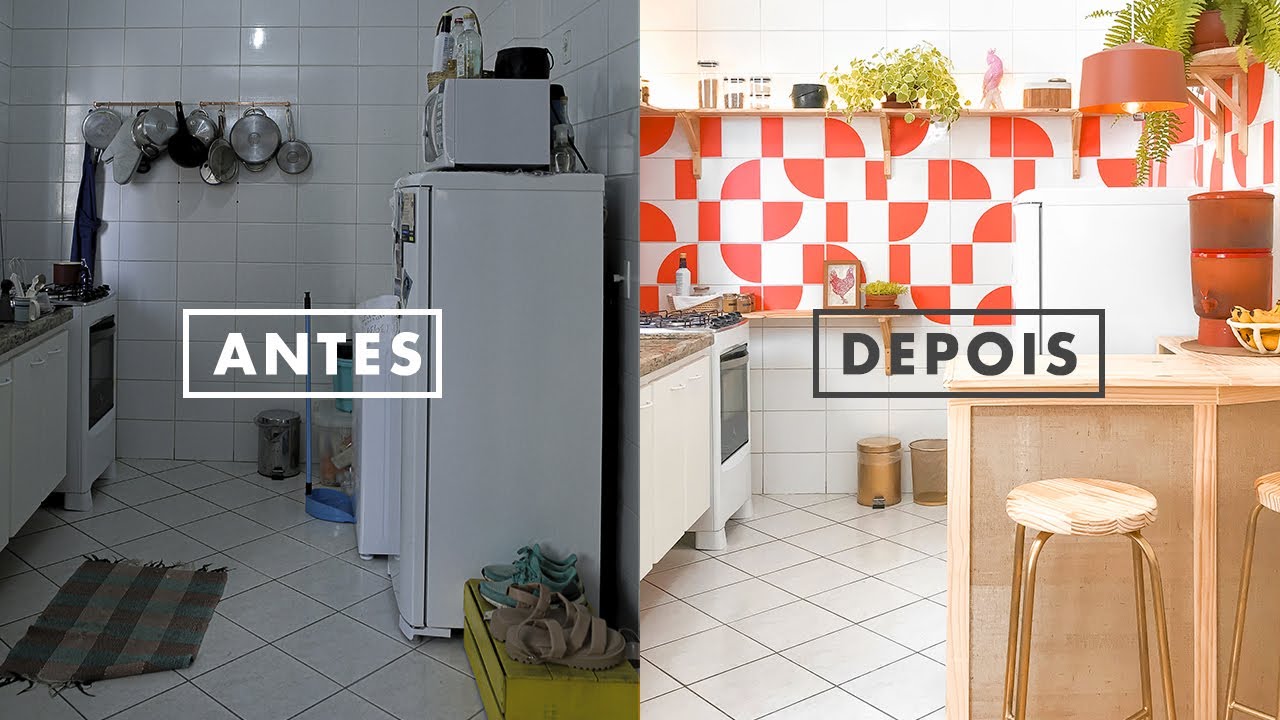 Transformação completa de cozinha e lavanderia pequena EM 2 DIAS