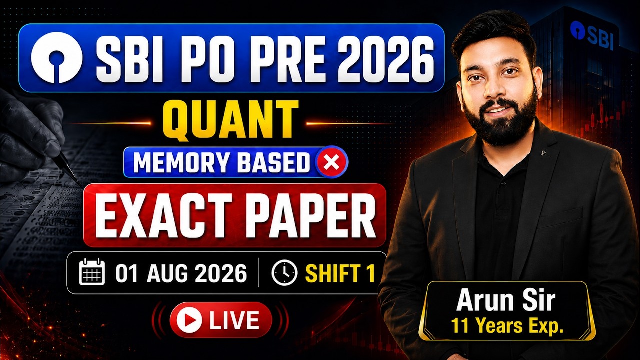SBI PO Pre 2026 | Quant Paper Analysis | 1st August Shift 1 | Exact Memory Based Questions