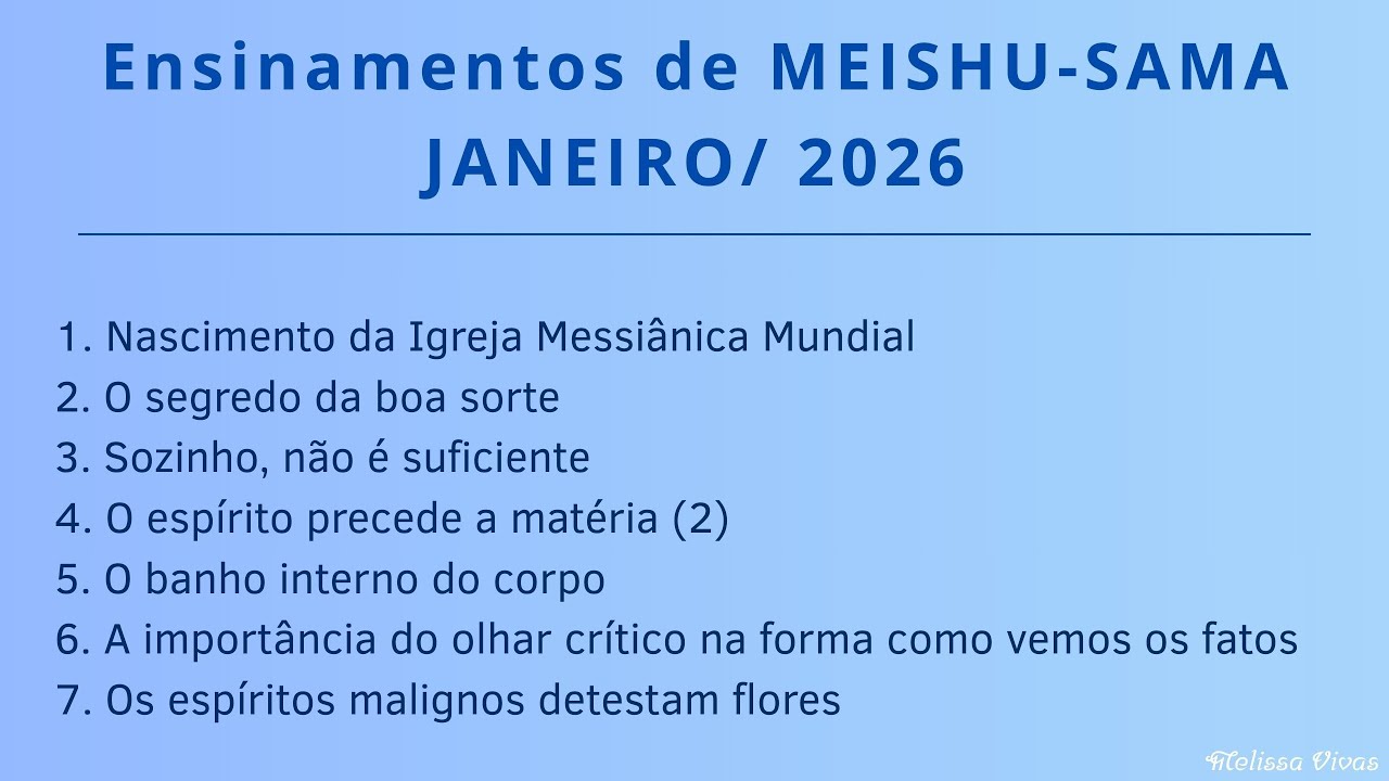 Áudio Ensinamentos de Meishu-Sama - JAN/ 26