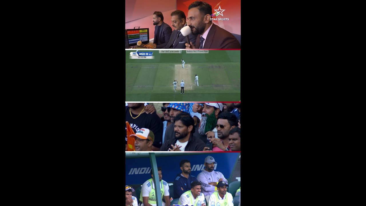 Nitish Reddy's father, Indian dugout, Ravi Shastri celebrate his maiden Test century #AUSvINDOnStar