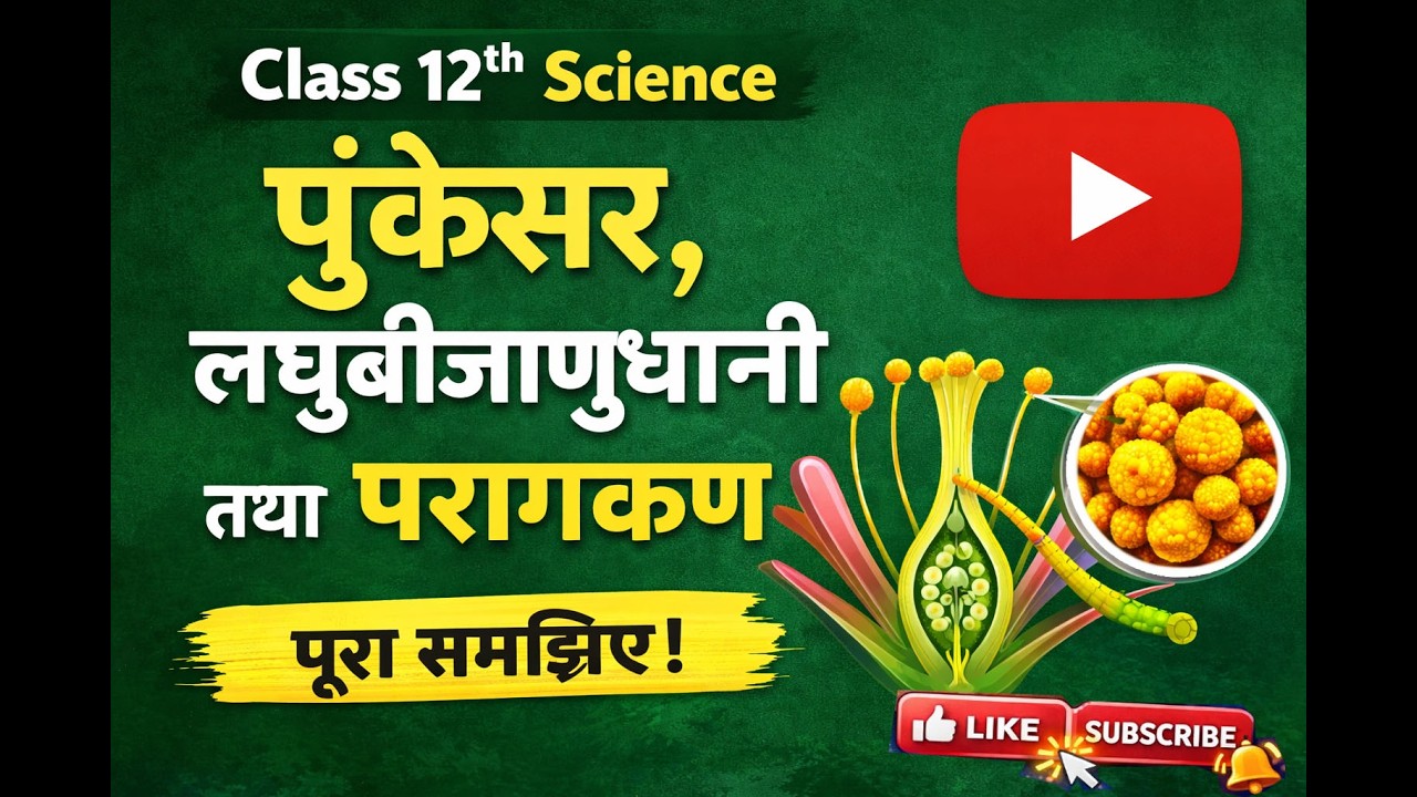 पुंकेसर, लघुबीजाणुधानी तथा परागकण | Class 12 Biology Chapter 1 | Stamen & Microsporangium