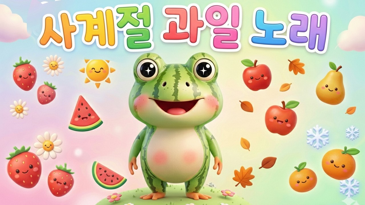 사계절 과일 노래 🍎🍓🍉 봄 여름 가을 겨울 과일송 | 어린이 동요 애니메이션