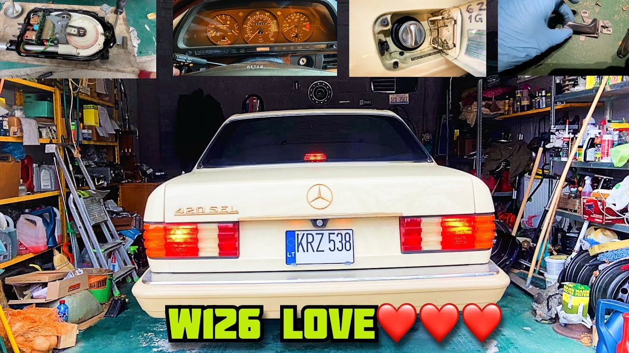 W126 1990 Mercedes 420SEL Antenna Seal, Right Int. Door Handle, Filler Neck Seal, LED Cluster Bulbs