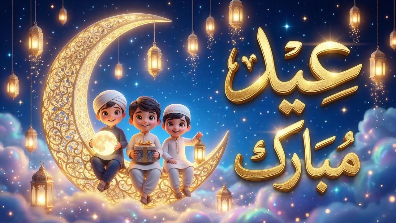 Eid Mubarak Kids Naat | Beautiful Eid Song For Kids 2026 | 3D Islamic Cartoon Naat