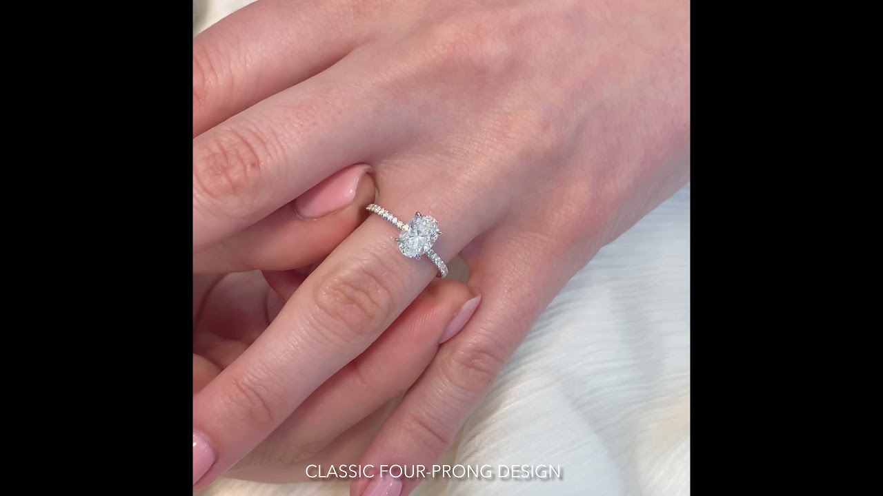 1.3 carat Oval Diamond Classic Pave Engagement Ring
