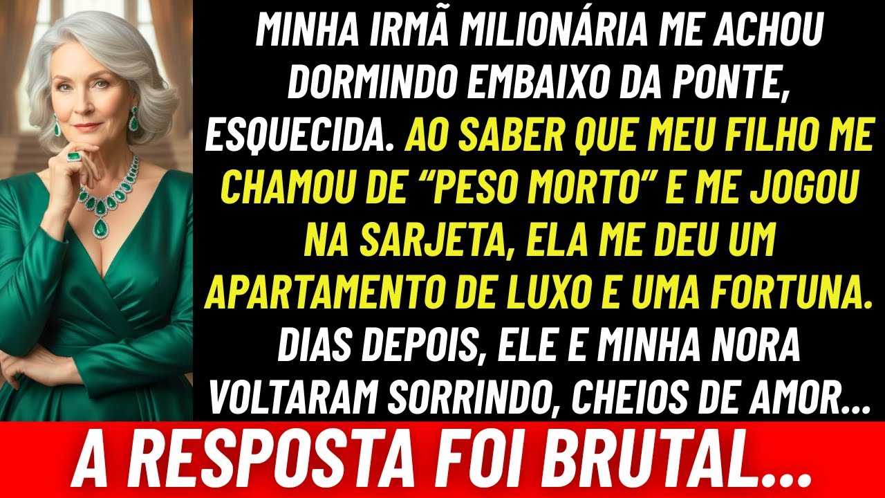 Minha Irmã Milionária Me Encontrou Morando Embaixo de uma Ponte... Me Deu 5 Milhões. Depois Eles...