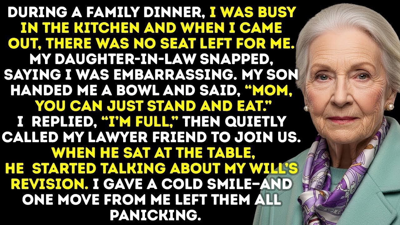 My Daughter-In-Law Said I Didn’t Belong At The Table. My Son Handed Me A Bowl—Standing Only.
