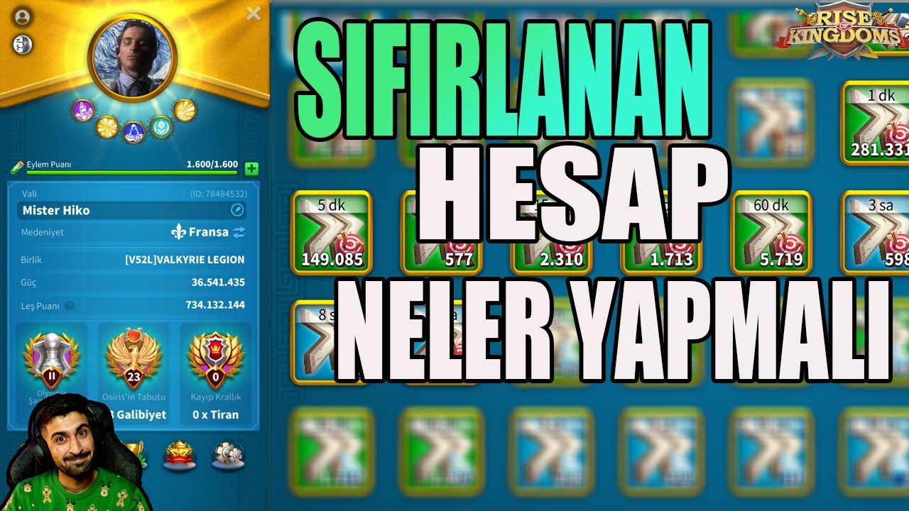 SIFIRLANAN HESAP NELER YAPMALİ? HESAB SAHİBİ İLE DERTLEŞTİM! - RİSE OF KİNGDOMS
