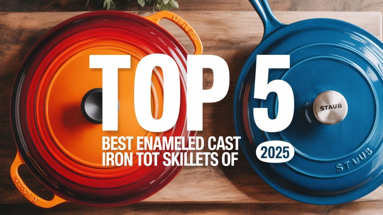 🔥 5 Best Enameled Cast Iron Skillets In 2025 | Reviews & Buying Guide!