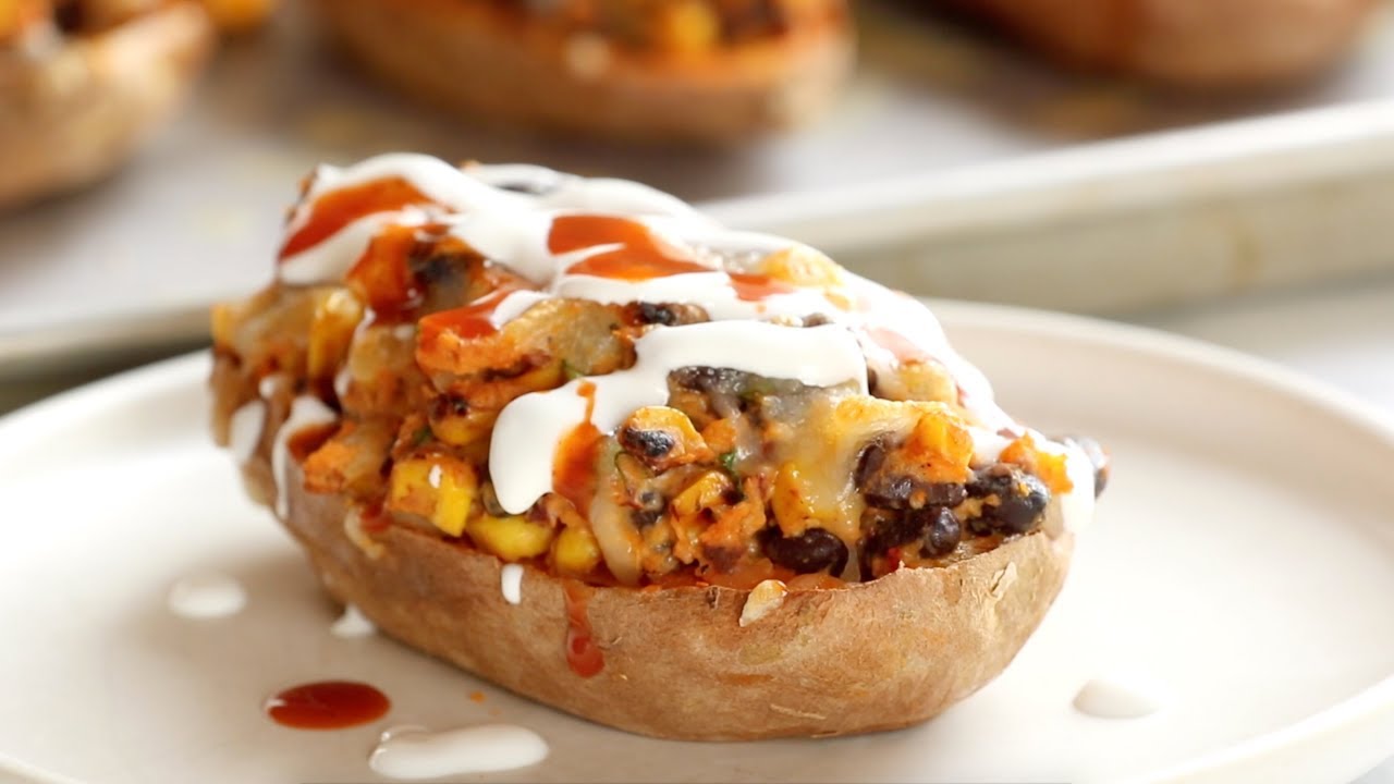 Healthy Mexican Sweet Potato Skins