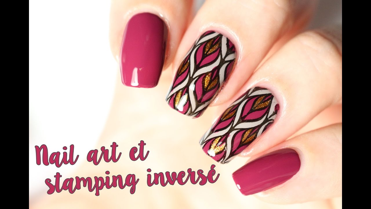 🍁   Nail art d'automne : J'ai enfin réussi un stamping inversé! 💅🏿
