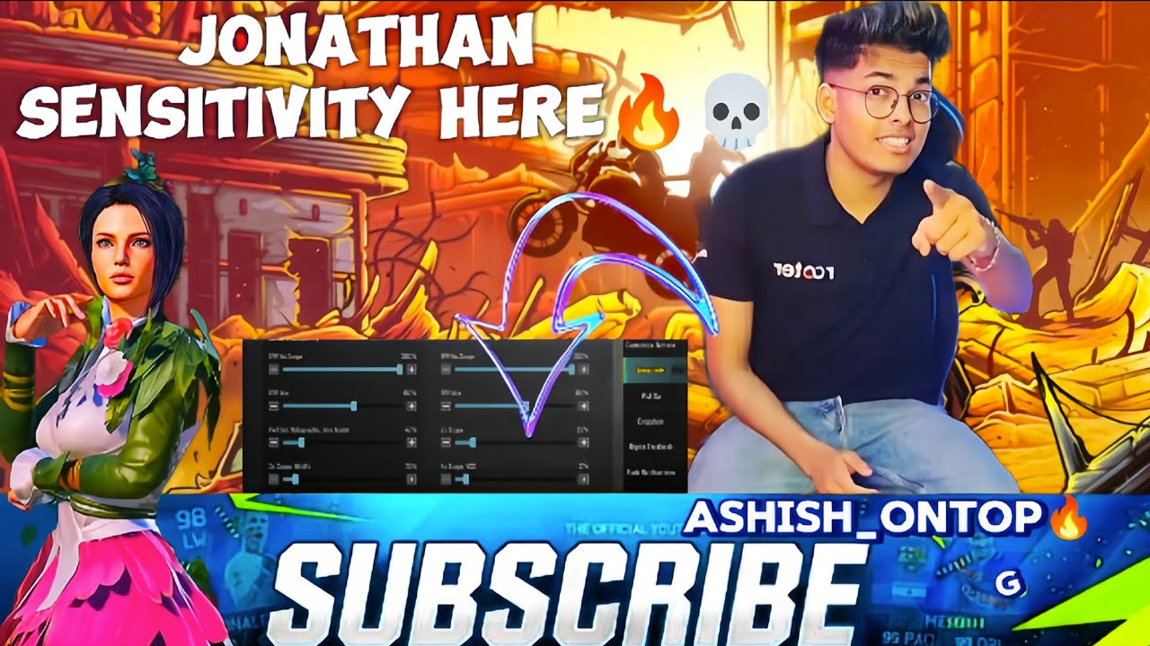 Jonathan gaming sensitivity settings revealed on Live stream 🥶🔥| Bgmi sensitivity settings | sensi🔥