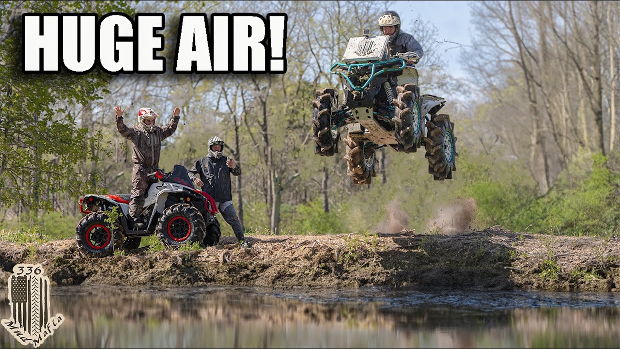 Прыгаю на своем Can-Am Renegade в пруд!! *БЕЗУМИЕ*