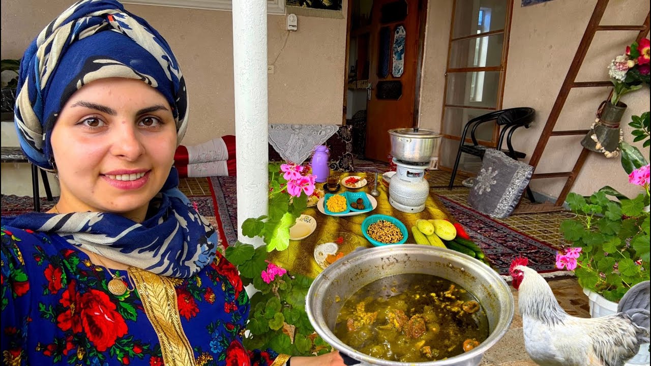 🥘✨ The Secret of the Most Delicious Ghormeh Sabzi 🌿 | Persian Village Cooking in Mazandaran 🍋🌾💚
