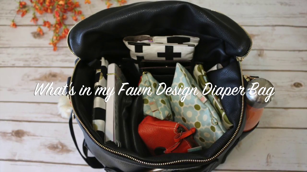 What's in My Fawn Design Diaper Bag? Review and Comparison with Brown!